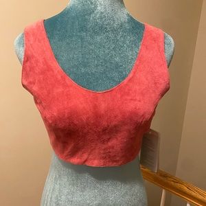 Vintage Hot Pink Sueded Leather Top